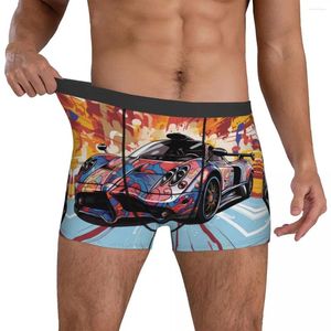 Onderbroeken Snelheid Sportwagen Ondergoed Muur Graffiti Verschillende stijlen Mannetjes Douane Stretch Trunk Boxershort Groot formaat