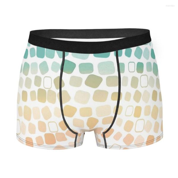 Caleçon Motif Carré Hommes Boxer Briefs Motifs Géométriques Très Respirant Top Qualité Impression Shorts Idée Cadeau