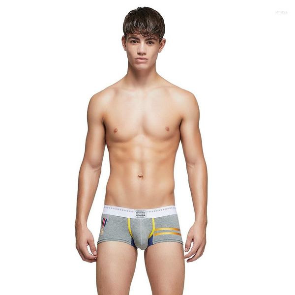 Caleçon SROEAN Sous-vêtements pour hommes Soid Color Boxer Mode Sexy Taille basse U-convexe Shorts Coton Respirant Confortable Boxers