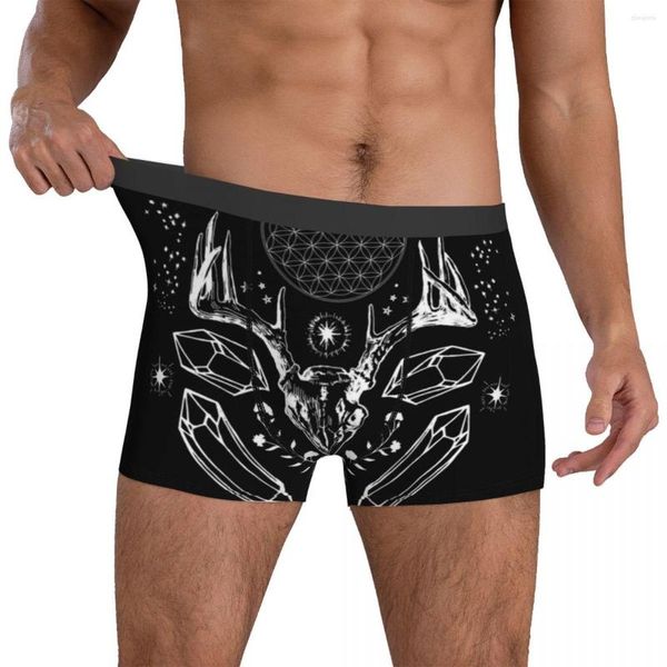 Calzoncillos Star And Moon Ropa interior Cristal Diseño cómodo Pantalones cortos Calzoncillos 3D Bolsa Hombres Tallas grandes Boxer