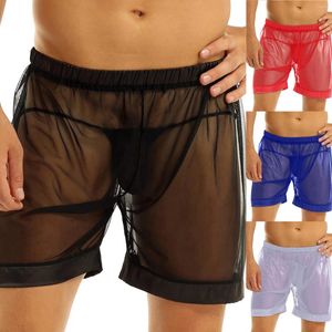 Sous-vêtements sans bretelles Lingerie pour femmes sous-vêtements sexy pour hommes maille respirante shorts pour hommes voir nuisette deux pièces