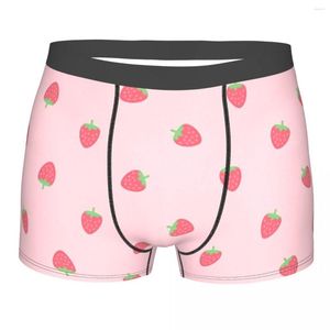 Caleçon Fraises Kawaii Mignon Rose Pastel Cottagecore Rural Esthétique Coton Culotte Sous-Vêtements Pour Hommes Short Boxer Slip