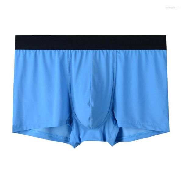 Sous-vêtements été glace soie sous-vêtements pour hommes boxeur taille moyenne respirant hommes sexy sans couture u poche hommes culottes boxeurs shorts tronc