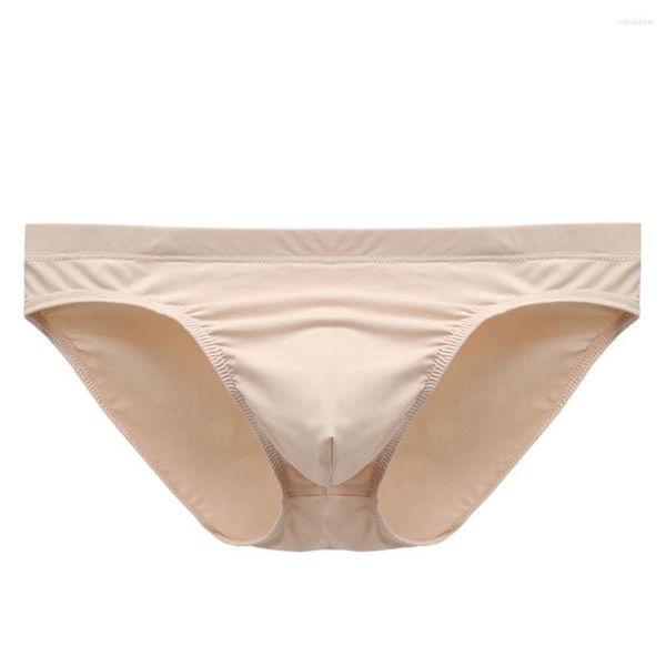 Calzoncillos de verano de seda helada, ropa interior Sexy para hombre, calzoncillos suaves de tiro bajo, Bikini transpirable, bragas ultrafinas A50