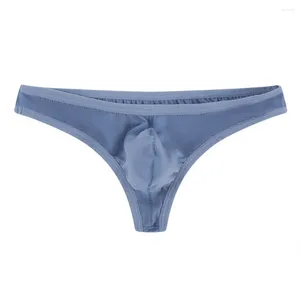 Sous-vêtements Été Hommes Modal Bikini Slips Sexy Low Rise G-String Bugle Pouch String Solide T-back Sous-Vêtements Mince Respirant Culotte De Bain