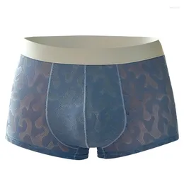 Onderbroeken Zomer Heren Ijs Zijden Ondergoed Ultradunne Sexy Kant Een Stuk Van Het Jaar Leven Rode Boxers Shorts