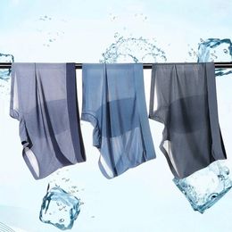 Onderbroek Zomer heren Ijs Zijde Ondergoed Boxer Briefs Naadloze Boxers Shorts Ultra Dunne Ademend Sneldrogend Slipje 3 stks