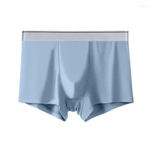 Calzoncillos Verano Hombres U Convex Bolsa Ropa interior Hielo Seda Boxer Shorts Sin costuras Cómodo Juventud Desnudo Ultra-Delgado Fondos transpirables