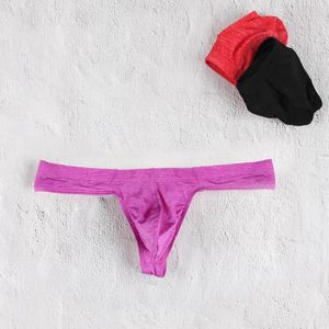 Culotte été Sexy slips tongs hommes sous-vêtements doux Lingerie solide Homme Cueca mâles taille basse Jockstrap Gay fétiche Triangle culotte