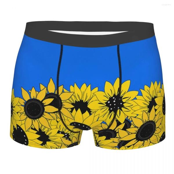 Calzoncillos Girasoles Y Azul Los Colores De La Bandera De Ucrania Bragas Breathbale Ropa Interior De Hombre Pantalones Cortos Cómodos Calzoncillos Boxer