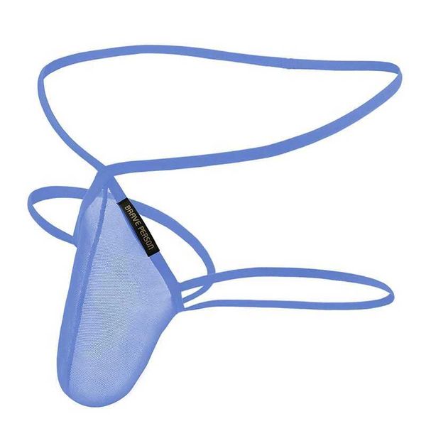 Calzuelas Super Sexy Transparent Underwear Mens Penis Pocket Thong Mesh Mesh G-String Mini Tanga Plus Size S-XL Q240430