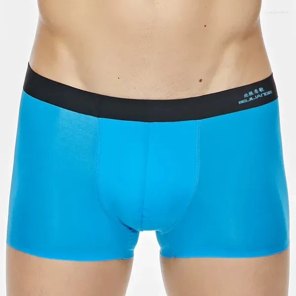 Calzoncillos adolescentes ropa interior sexy para hielo para hombres seda de seda transpirable pantalones pantalones cortos sin trazon