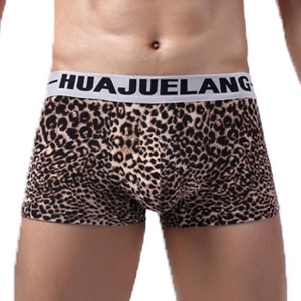 Sous-vêtements tigre léopard imprimé sous-vêtements Boxer Sexy hommes troncs Style sauvage boxeurs Shorts hommes culottes respirant caleçons