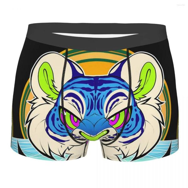 Culotte Tigre Panthera Tigris Animal Féroce Vaporwave Coton Culotte Homme Sous-Vêtements Shorts Confortables Boxer Briefs