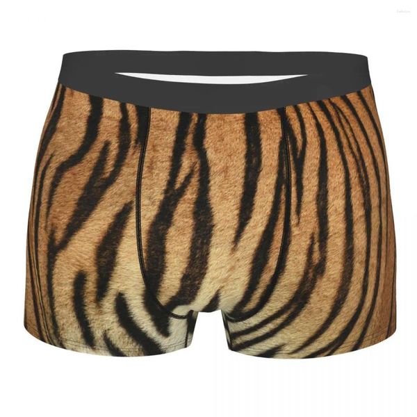 Sous-vêtements à motif de peau de tigre pour hommes, sous-vêtements sexy imprimés, Texture animale personnalisée, Boxer, slips, culottes respirantes