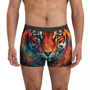 Sous-vêtements sous-vêtements de tigre tête d'animal image captivante conception sexy shorts slips pochette homme grande taille tronc