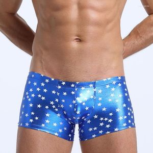 Sous-vêtements tendance maillot de bain boxer shorts sous-vêtements gai imitation cuir pénis pochette mâle bikini slip culotte homme