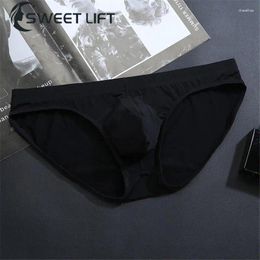 Sous-vêtements Triangle sous-vêtements Tissu respirant Half Hip Fit Ice Silk Briefs Non Bouncy Bouncy Ultra mince Shorts