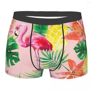 Caleçon Tropical Flamingo Sous-Vêtements Ananas Vert Feuilles Hommes Boxer Briefs Hautement Respirant Top Qualité Cadeaux D'anniversaire Gay
