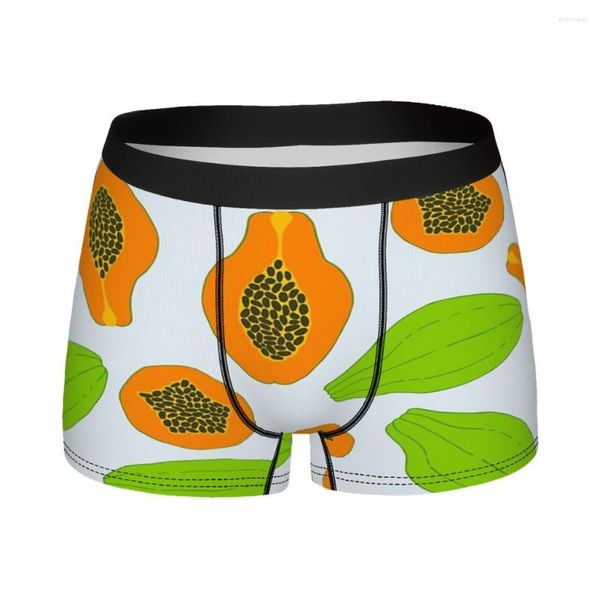 Caleçon Tropical Fruit Papaye Homme Boxer Briefs Party Sous-vêtement hautement respirant Short imprimé de haute qualité Idée cadeau