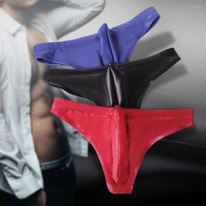 Calzoncillos U convexo sexy hombres separación ropa interior de baja altura con jj sets pu látex micro mini bikini corto gay desgaste más tamaño g-string