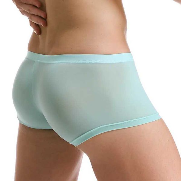 Sous-vêtements sous-vêtements Ice Silk Mens sous-vêtements Sexy Sous sans couture Shorts Bikini Ultra-Thin Q240430