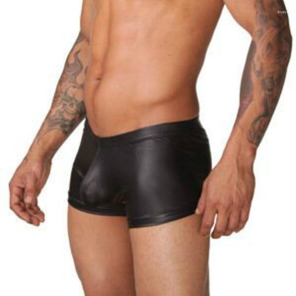 Sous-vêtements sous-vêtements hommes 3 couleurs érotiques de haute qualité hommes en cuir Boxer Shorts grande taille culotte pour homme