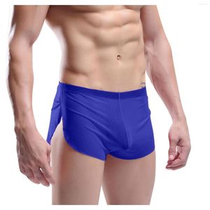 Caleçon Sous-Vêtements Caleçon Homme Culotte Poche Respirante Renflement Homme Pantalon Trois Points Soyeux