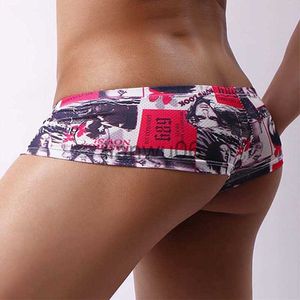 Onderbroek Ondergoed Mannen Boxershorts Sexy Korte Lingerie Print Onderbroek Ademend Bikini U Bolle Pouch Mannelijke Slipje Gay J230713