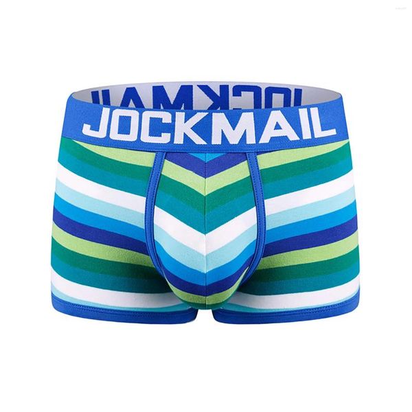 Calzoncillos Ropa interior Hombres Boxers Shorts Algodón Transpirable Cuecas Masculinas Calzoncillos Hombre Slips Rainbow Stripes Ropa de noche