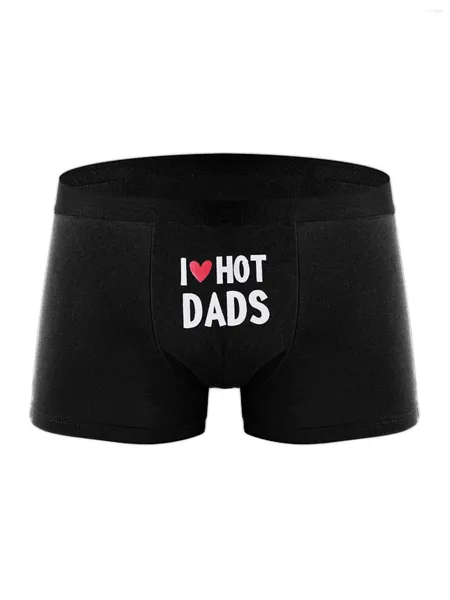 Sous-vêtements Varsbaby Hommes Big Tall Performance No Boxer Brief avec I Love Daddy Imprimer Sexy Sous-vêtements respirants