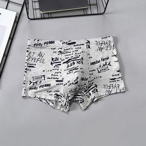 Onderbroek Vintage Boxers Persoonlijkheid Brief Gedrukt Mannen Intiem Ondergoed Sexy Comfortabele Ademende Lingerie Onderbroek Mannelijke Homewear