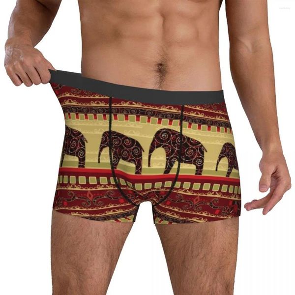 Sous-pants vintage Elephant Underwear African Print Art Subilation Boxer Shorts Man Panties Classic Brief cadeau