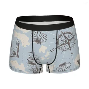 Onderbroek vintage nautisch en zeekaartpatroon homme slipje mannelijke ondergoed comfortabele shorts boxers briefs