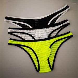 Onderbroek taille strak passende sexy ondergoed heren ademend gaas kleine briefs mannelijk transparante half-pack bil smal