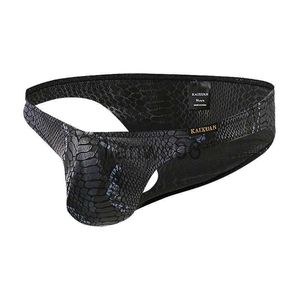 Onderbroek WANGJIANG mannen Snake Skin Patroon Slips Sexy Pouch Bikini Ondergoed Ardennen Onder Slipje voor Mannen J230713