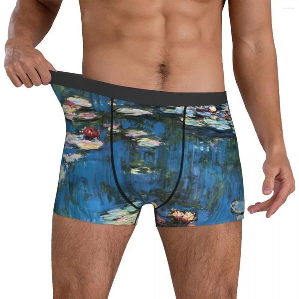 Calzoncillos Ropa interior de agua Claude Monet Sublimación Tronco Trenky Hombres Pantalones cortos clásicos Calzoncillos Regalo de cumpleaños