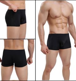 Onderbroek Groothandel Men's vaste bokser briefs naadloos ijs zijde transparante sexy laag stijgende mannelijke slipjes EU -maat ondergoed ondergoed
