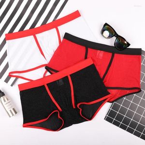 Calzoncillos Woxuan Boxers para Hombres Punto Dorado Calzoncillos cómodos de Secado rápido Color sólido Pantalones Transparentes Nalgas Sexy Ropa Interior Juvenil