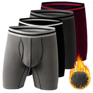 Sous-vêtements XXXXL 5XL 6XL grande taille hommes boxeurs ouverts homme sous-vêtements thermiques culottes mâles 4 paquets ensembles de shorts d'hiver rouge