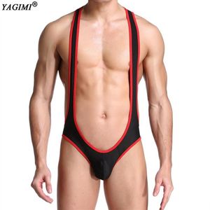 Sous-vêtements Yagimi Gay Sexy Sous-vêtements Mens Body Jockstrap Bodywear Lutte Singlet Justaucorps Combinaisons Jarretelles Teddies2217