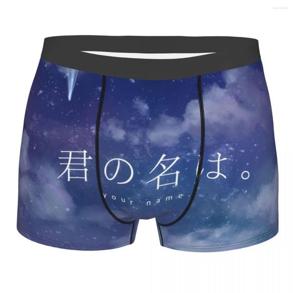 Caleçon Votre Nom Hommes Sous-Vêtements Kimi No Na Wa Anime Boxer Shorts Culotte Nouveauté Polyester Pour Homme