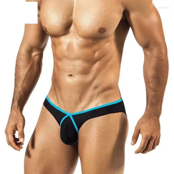 Calzoncillos jóvenes mini bolsa convexa ropa interior moda calzoncillos pequeños para hombres para bragas de cintura baja gays sexy seda de hielo bikini transpirable