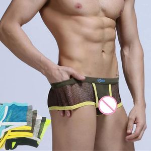 Onderbroek YUFEIDA 6 stks/partij Mannen Transparante Mesh Boxers Shorts Sexy Ondergoed Zachte Korte Boxershorts Underpant Slipje 3D Pouch