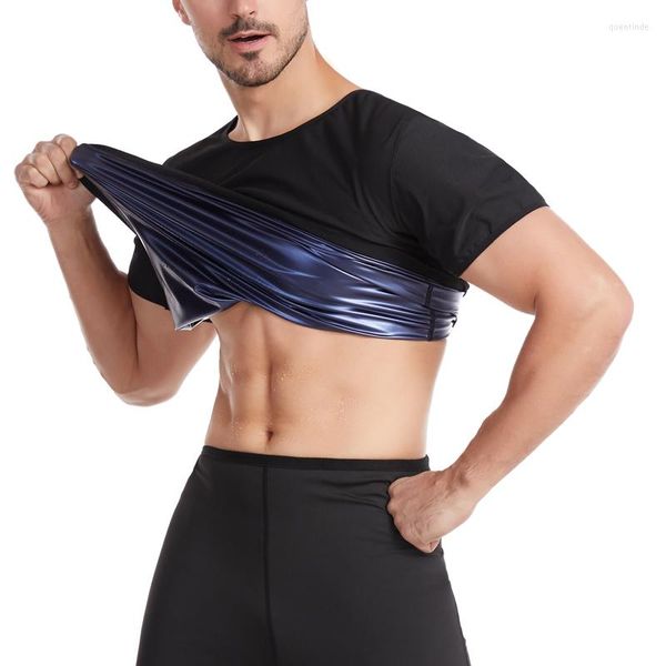 Undershirts Hommes Minceur Body Shaper Sweat Shirt Compression Abdomen Ventre Ventre Sauna Slim Taille Cincher Sous-Vêtements Sport Undershirt