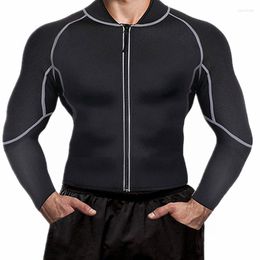 Camisetas interiores Sauna cintura entrenador camiseta hombres pérdida de peso sudor camisa Control de barriga recortador neopreno entrenamiento Zip cuerpo Shaper corsés