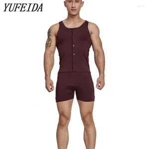 Hemdjes Sexy Mannen Ondergoed Boxer Een Stuk Bodysuit Worstelen Singlet Sportkleding Turnpakje Jumpsuits Hemd Vesten Katoen