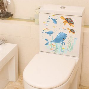 Poisson sous-marin Tortue Stickers Muraux Stickers Art Salle De Bains Fenêtre Réfrigérateur Toilette Salle De Bains Décoration