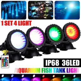 Luces subacuáticas 1 juego 1/2/4 luz LED lámpara de fuente RGB piscina 7 tipos 100-240V estanque iluminación decorativa enchufe de la UE