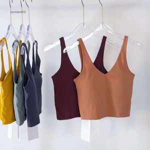 Ondergoed 2023 Klassieke Populaire Fitness BH Boterzacht Dames Sport Tank Gym Crop lulus Yoga Vest Schoonheid Terug Schokbestendig Met verwijderbare uitlijningstank Borstkussen groothandel